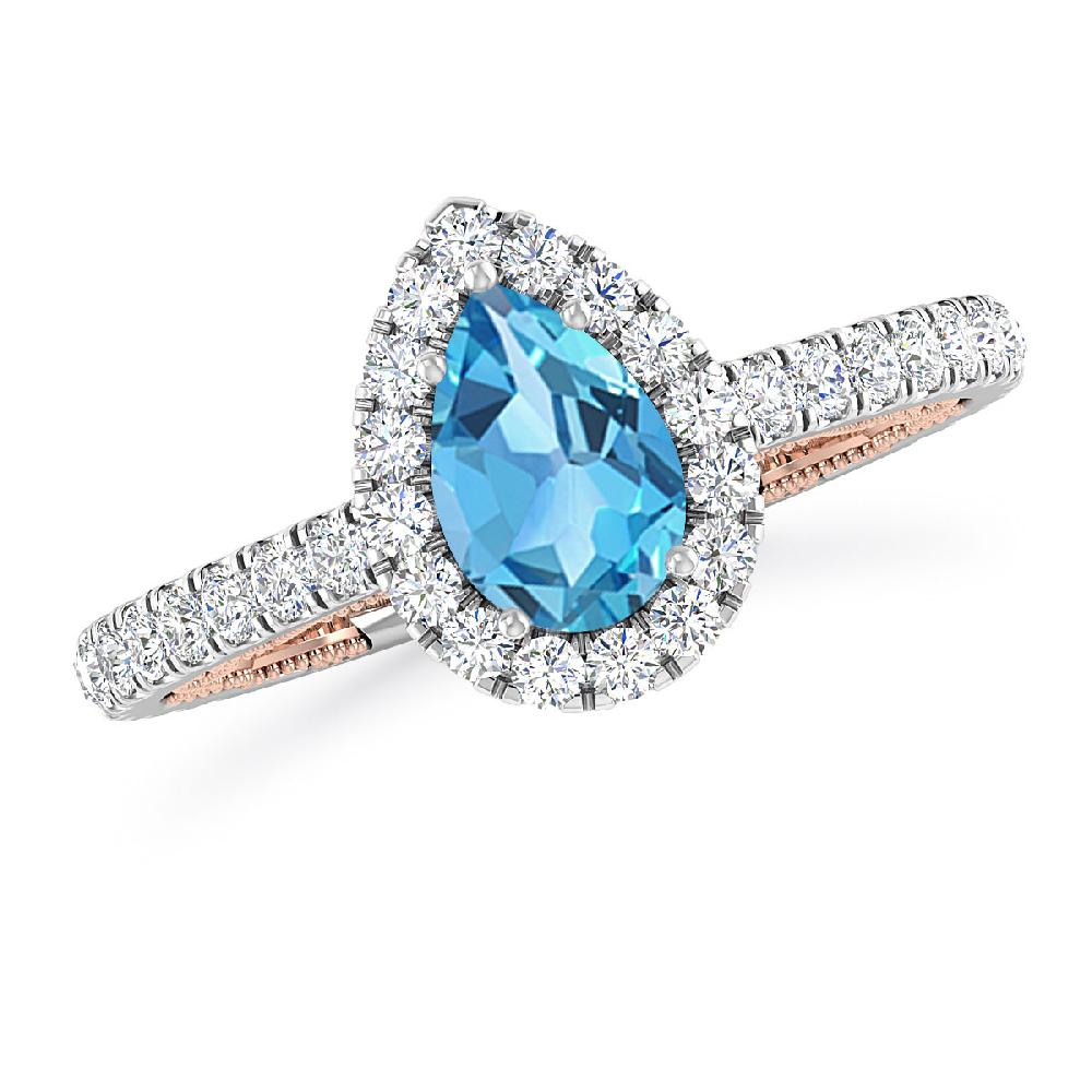 White Gold - Blue Topaz