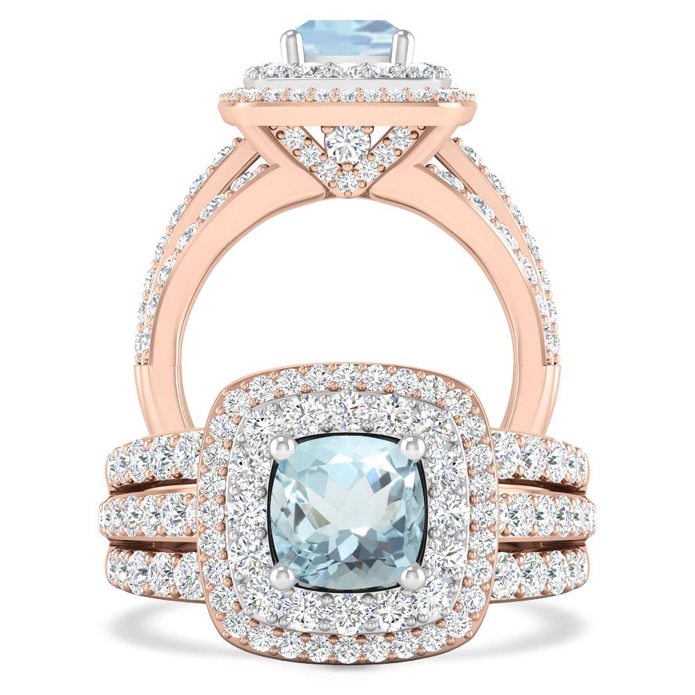 Rose Gold - Aquamarine