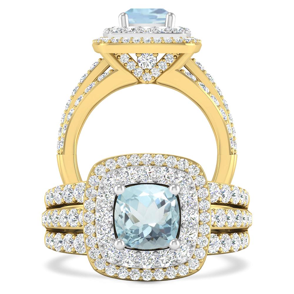 Yellow Gold - Aquamarine