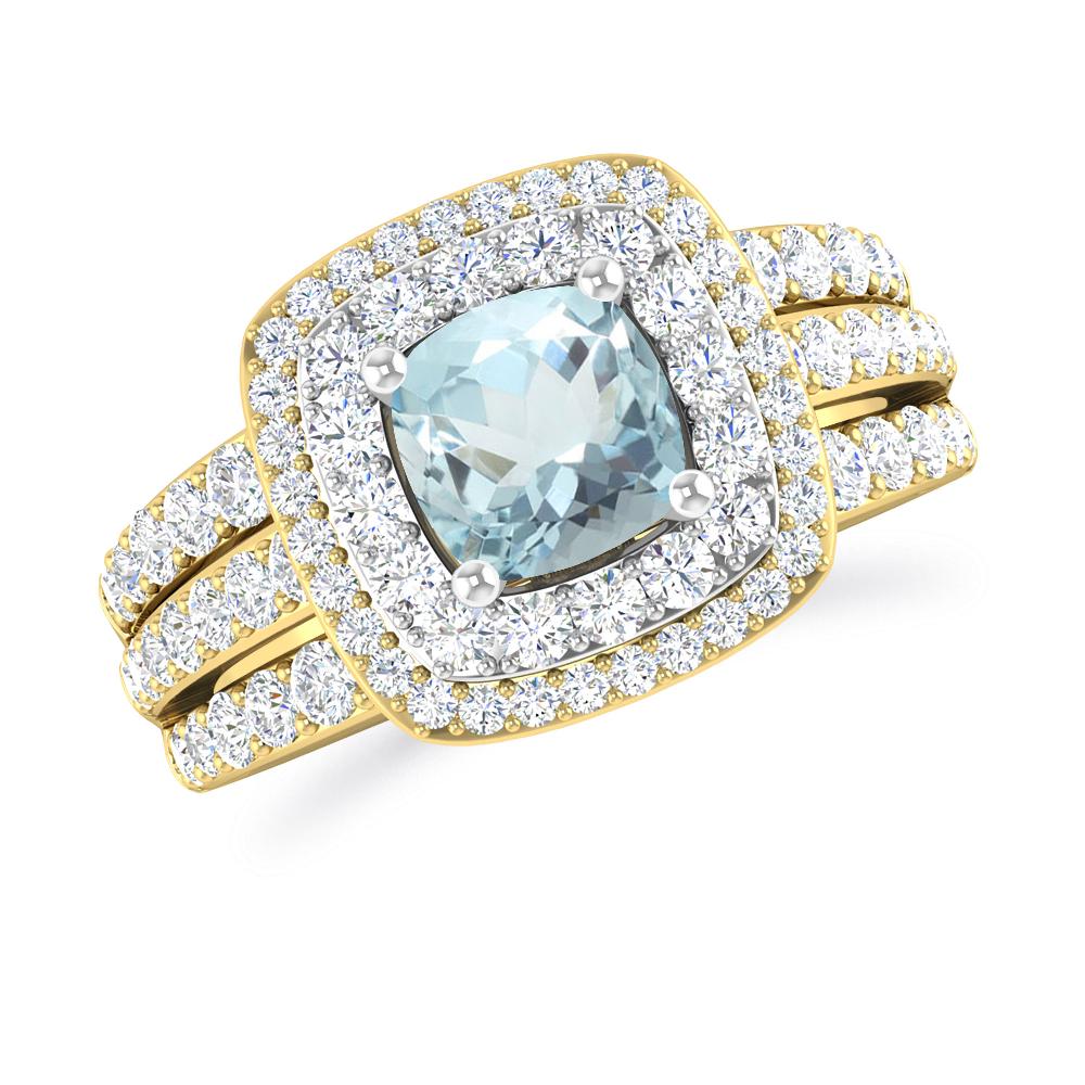 Yellow Gold - Aquamarine