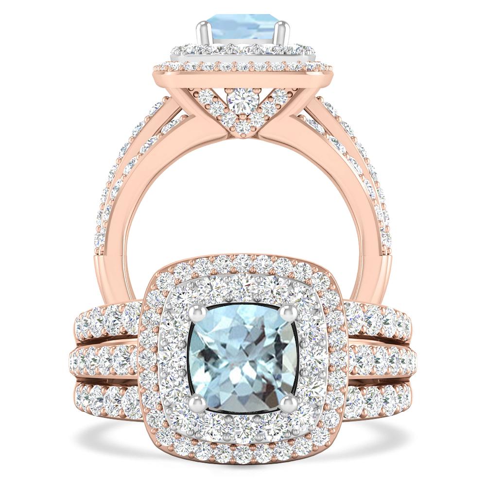 Rose Gold - Aquamarine