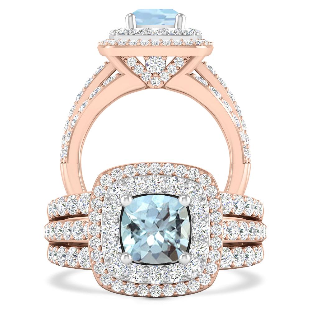 Rose Gold - Aquamarine