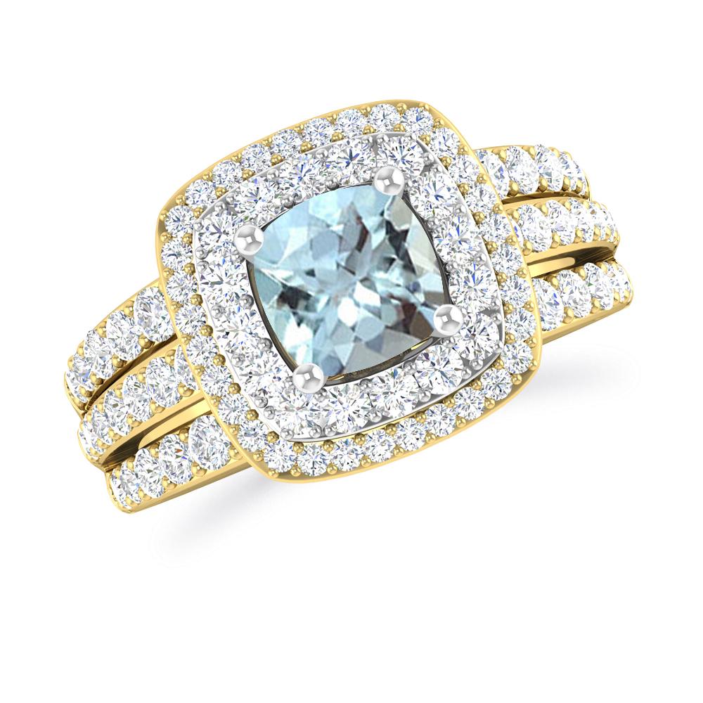 Yellow Gold - Aquamarine