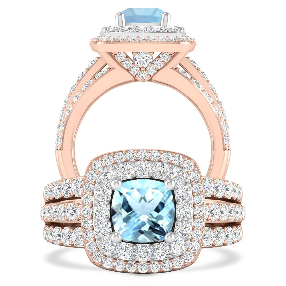 Rose Gold - Aquamarine