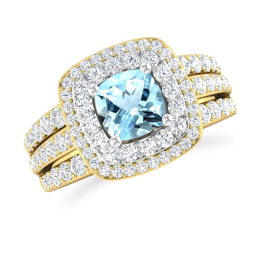 Yellow Gold - Aquamarine