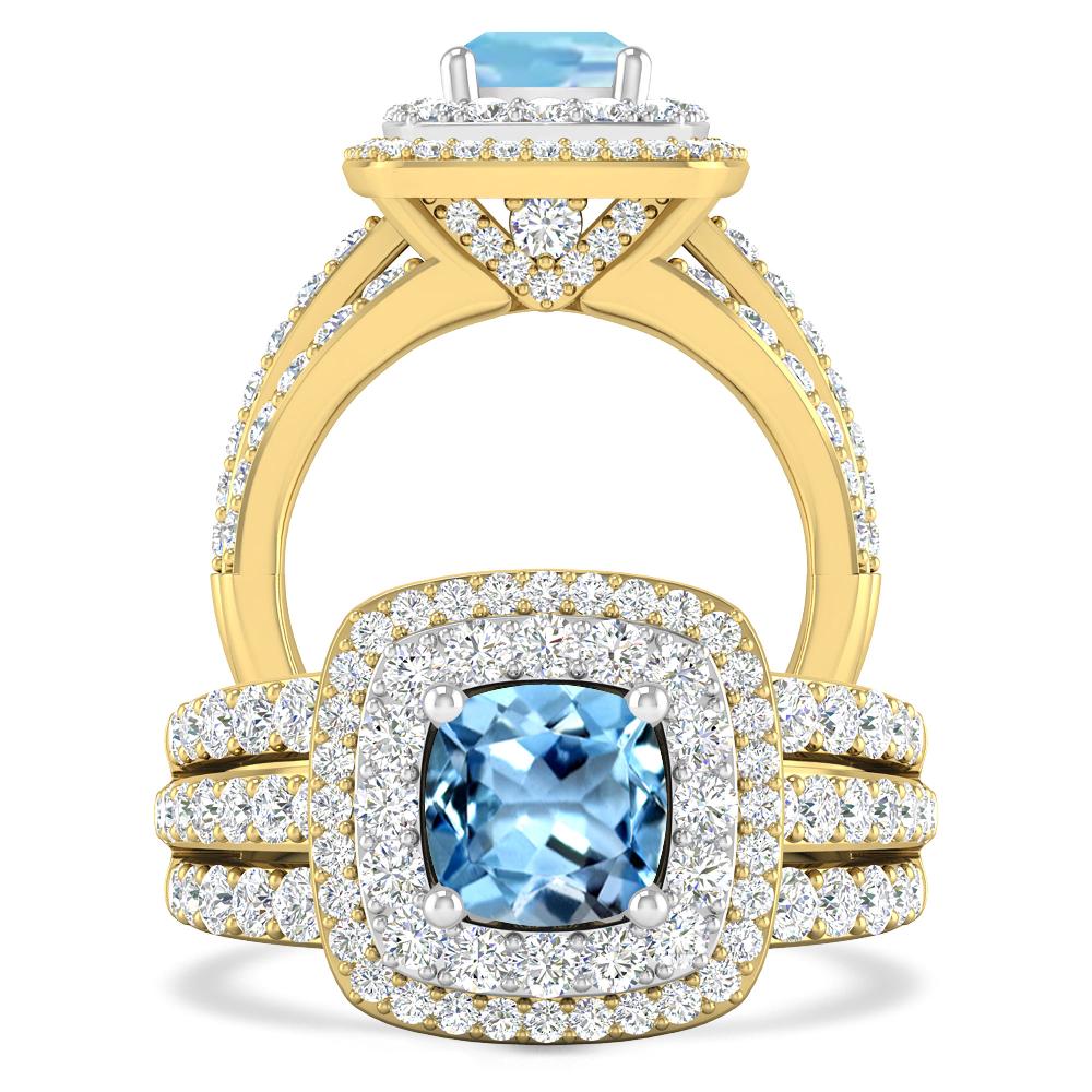 Yellow Gold - Aquamarine