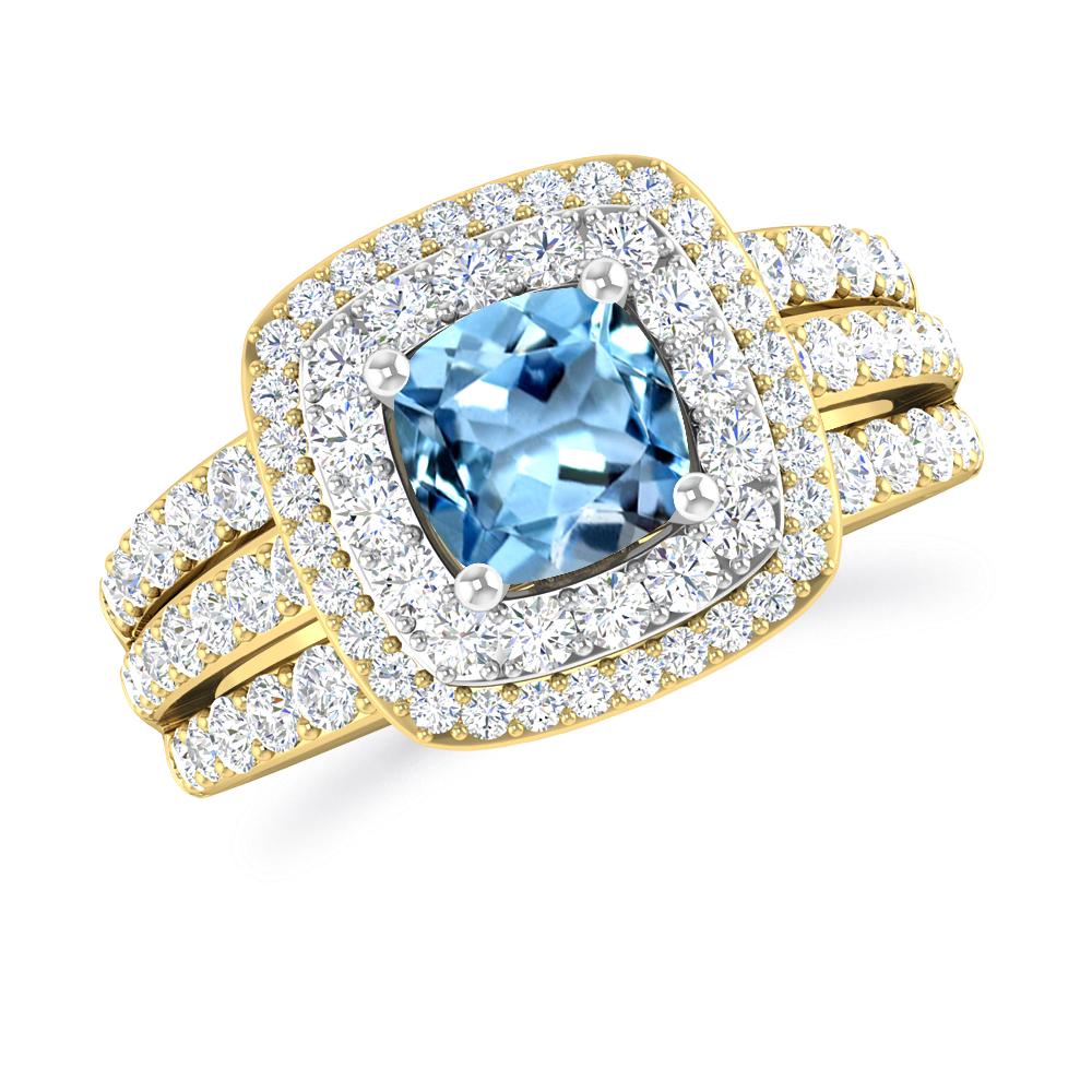 Yellow Gold - Aquamarine