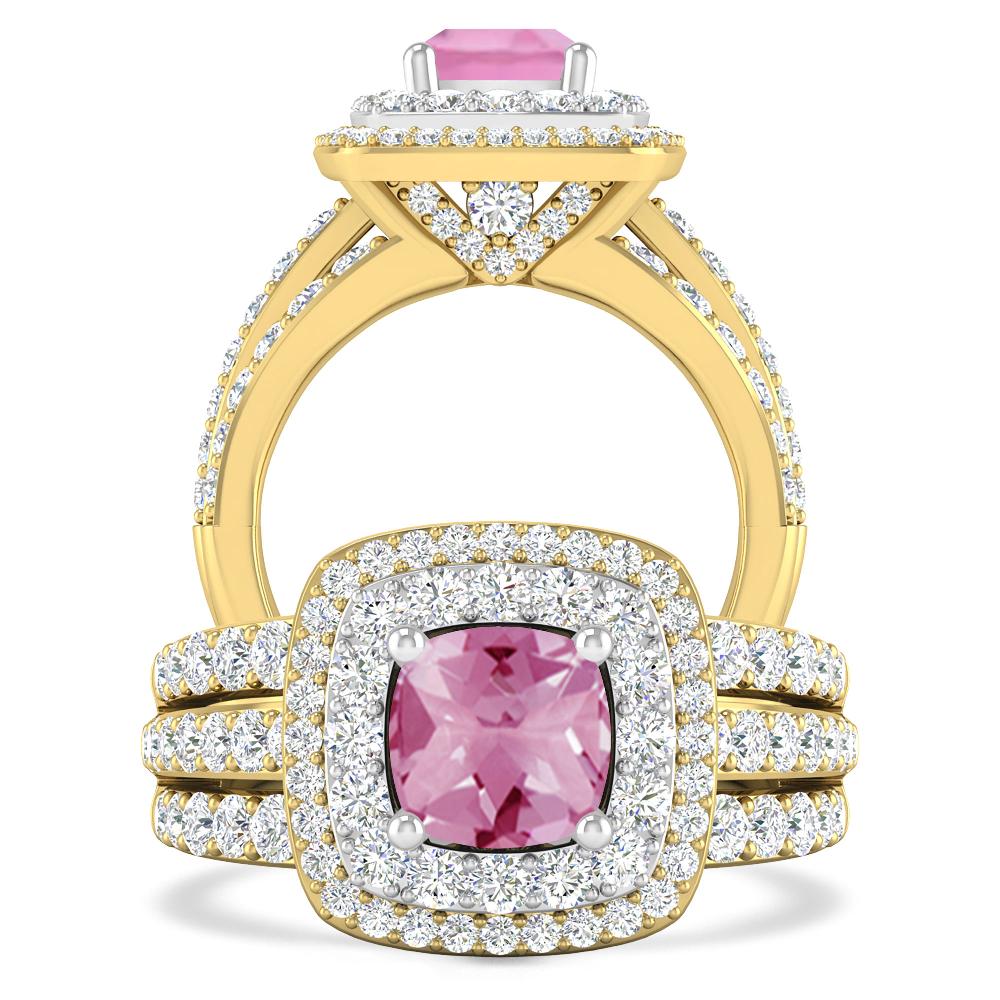 Yellow Gold - Pink Tourmaline