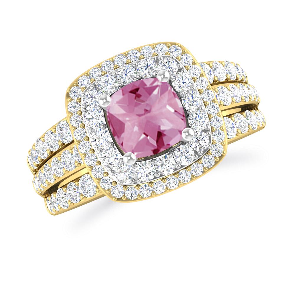 Yellow Gold - Pink Tourmaline