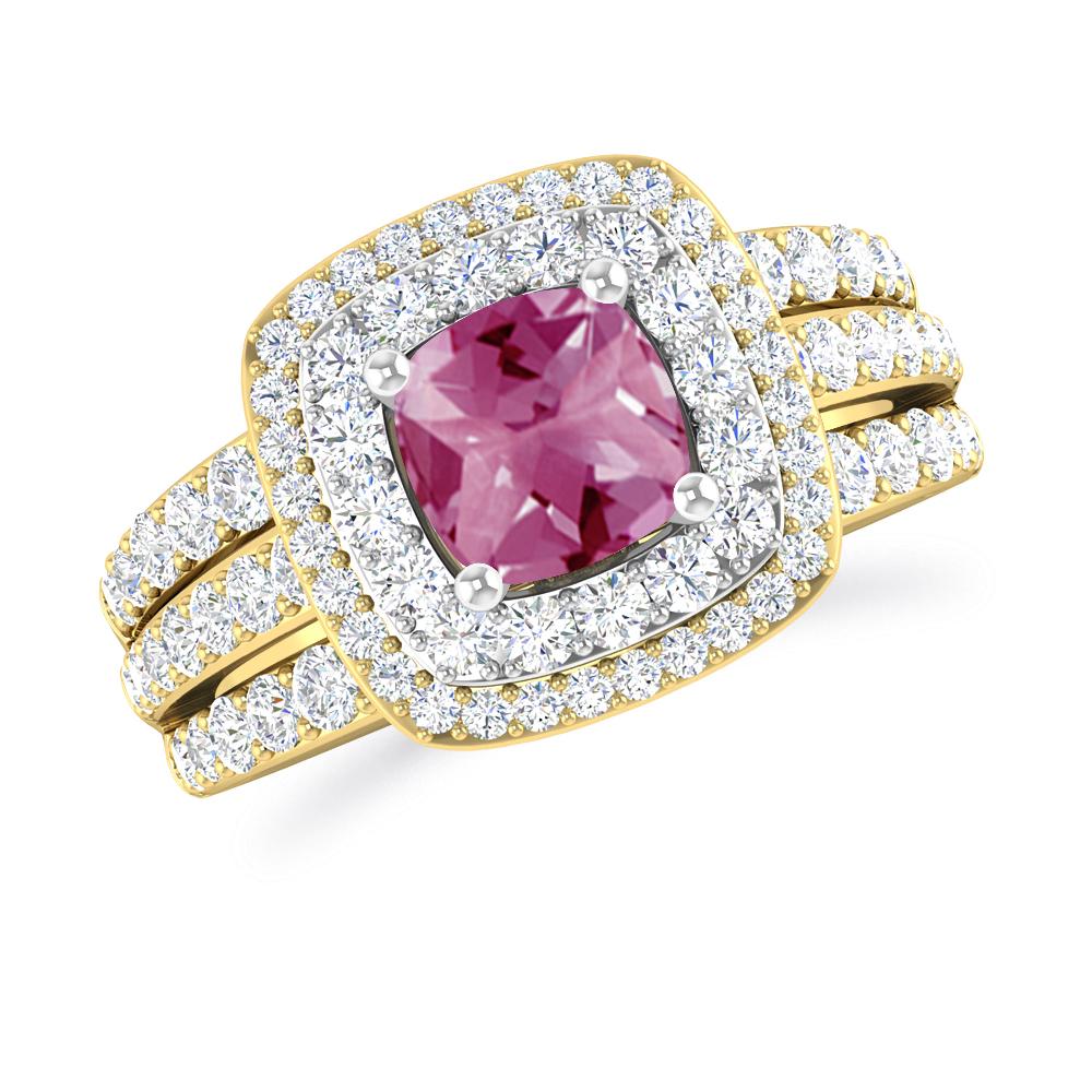 Yellow Gold - Pink Tourmaline