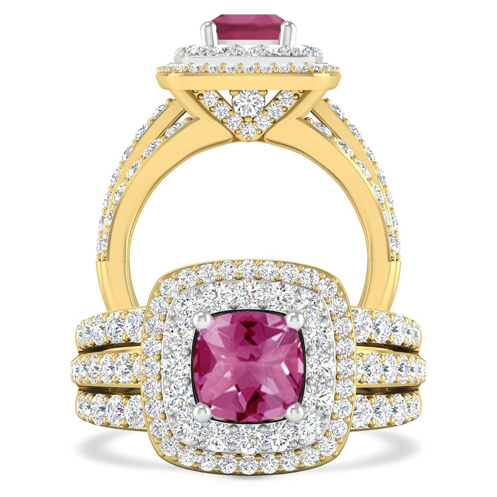 Yellow Gold - Pink Tourmaline