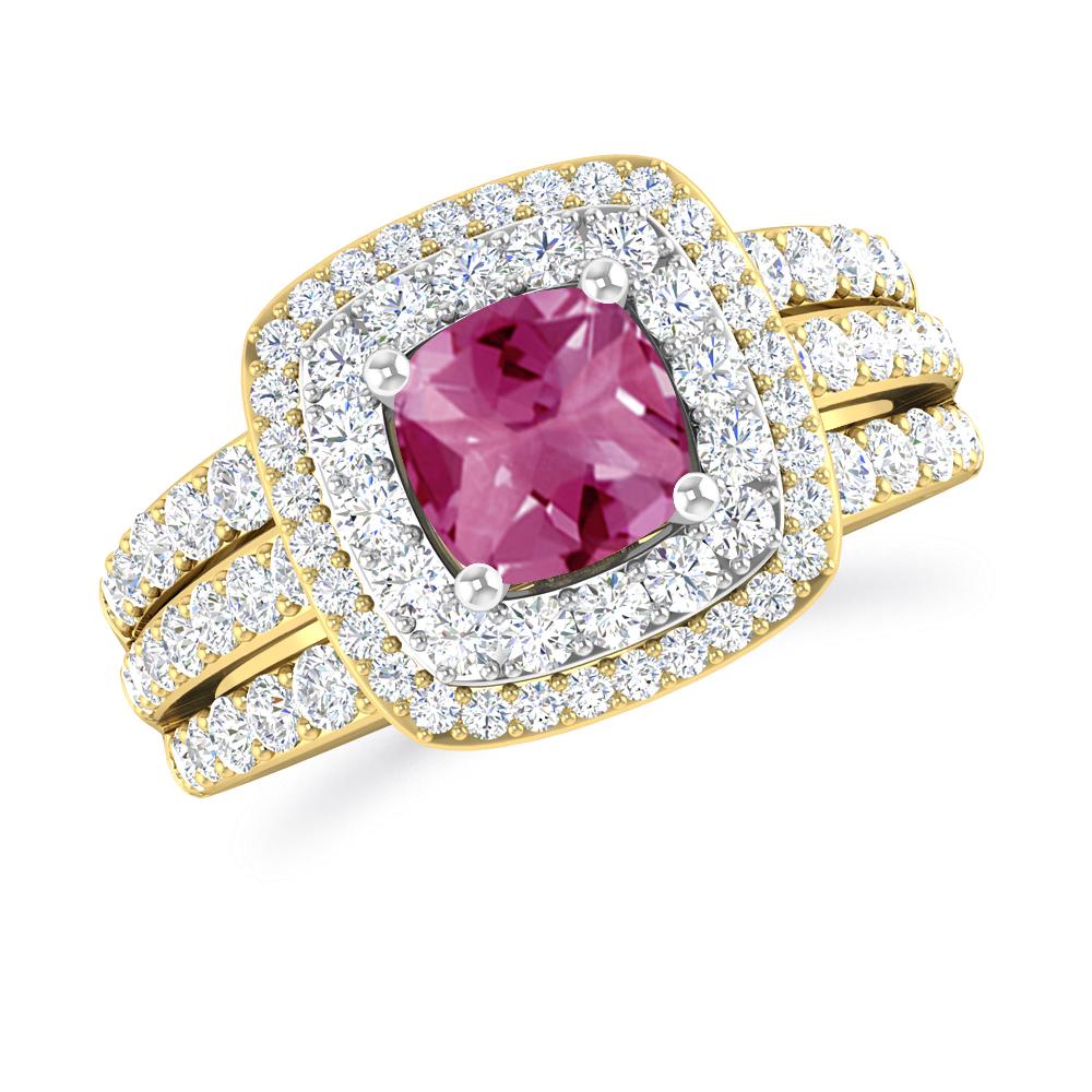 Yellow Gold - Pink Tourmaline