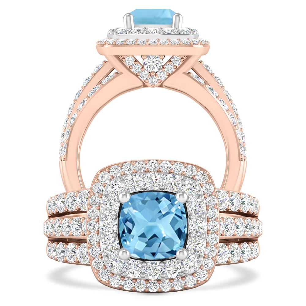 Rose Gold - Blue Topaz