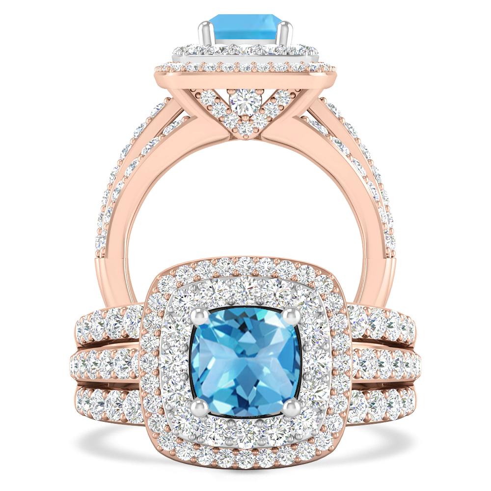 Rose Gold - Blue Topaz