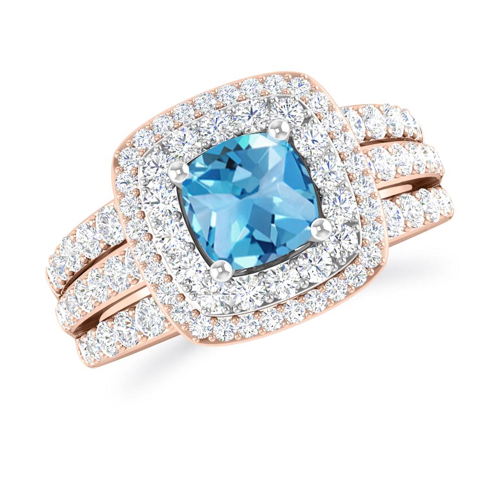 Rose Gold - Blue Topaz