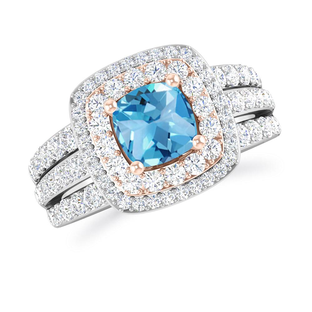 White Gold - Blue Topaz