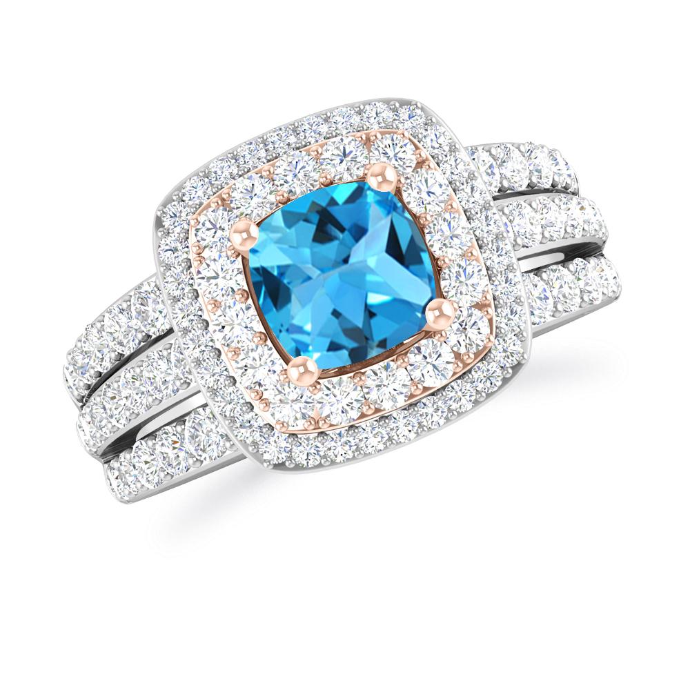 White Gold - Blue Topaz