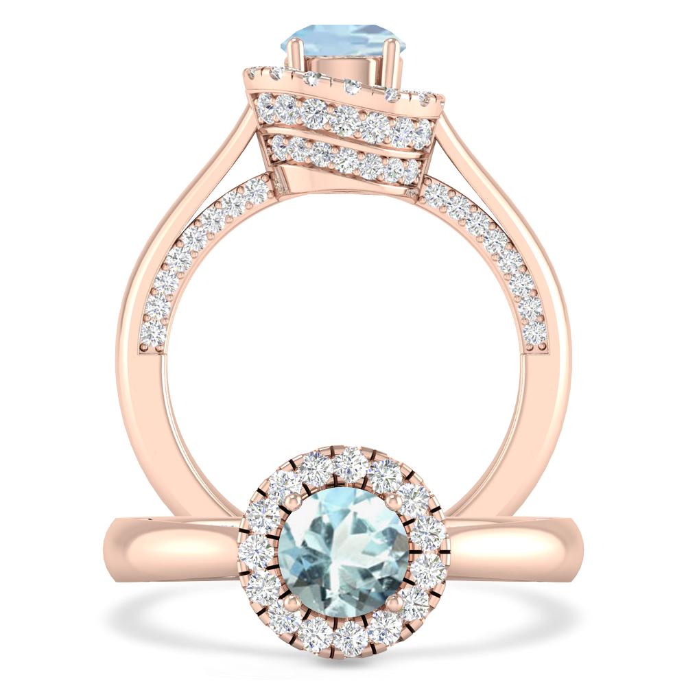 Rose Gold - Aquamarine