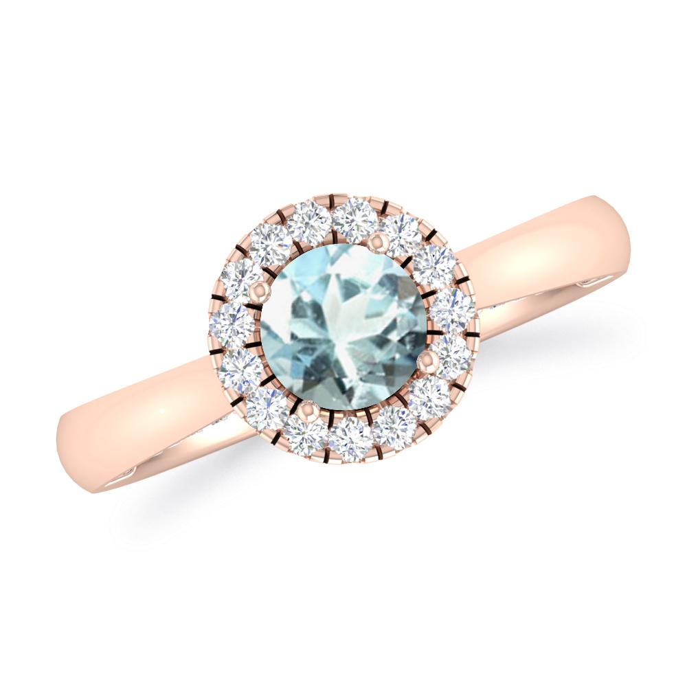 Rose Gold - Aquamarine