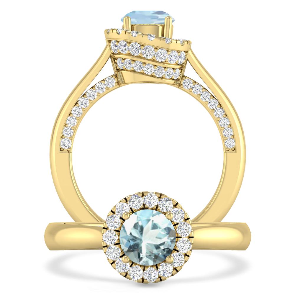 Yellow Gold - Aquamarine