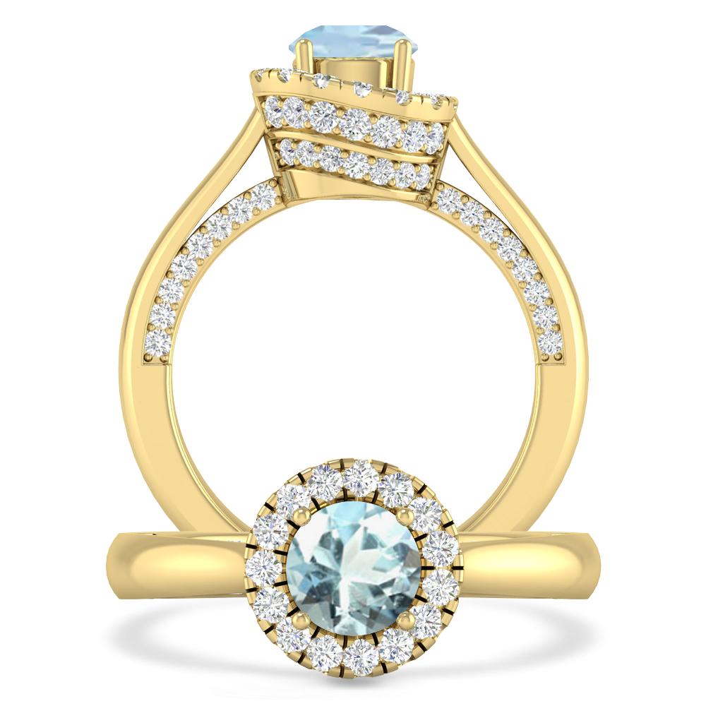Yellow Gold - Aquamarine