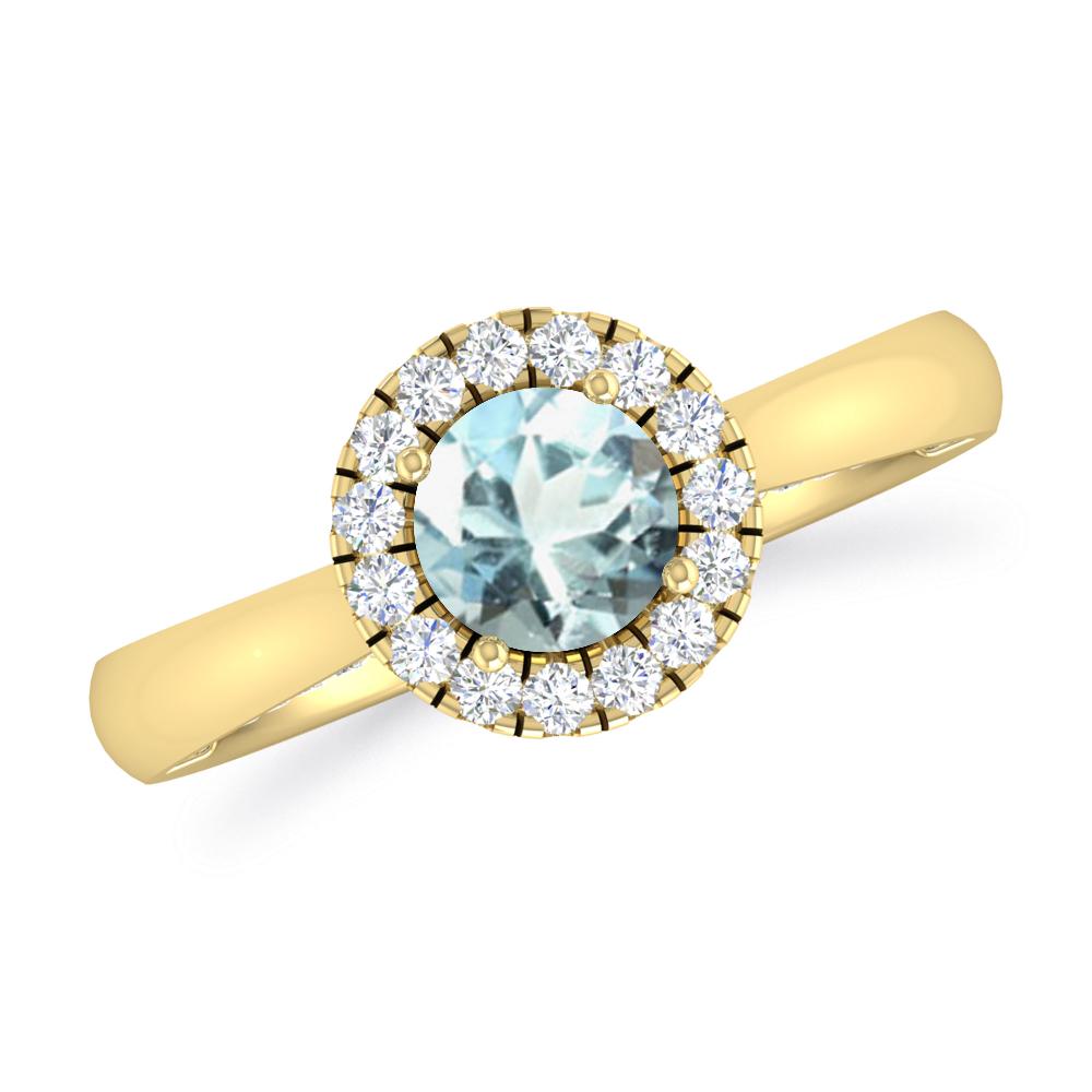 Yellow Gold - Aquamarine