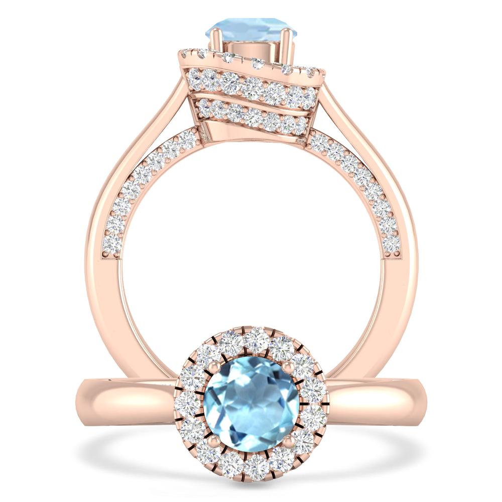 Rose Gold - Aquamarine