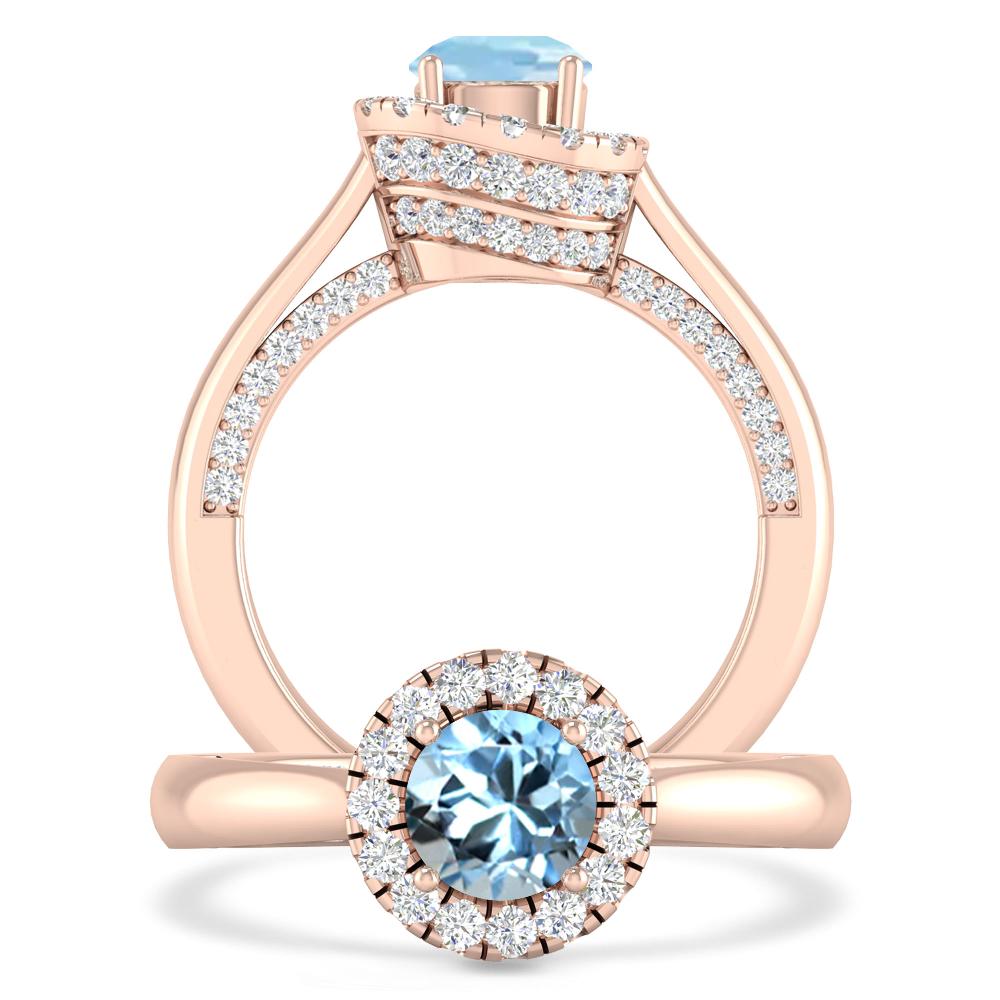 Rose Gold - Aquamarine