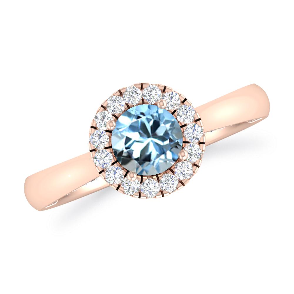 Rose Gold - Aquamarine