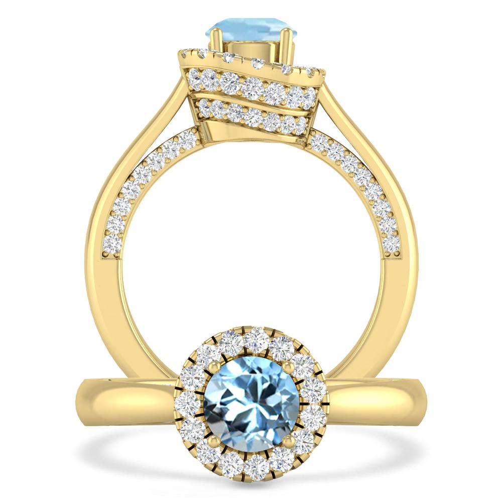 Yellow Gold - Aquamarine