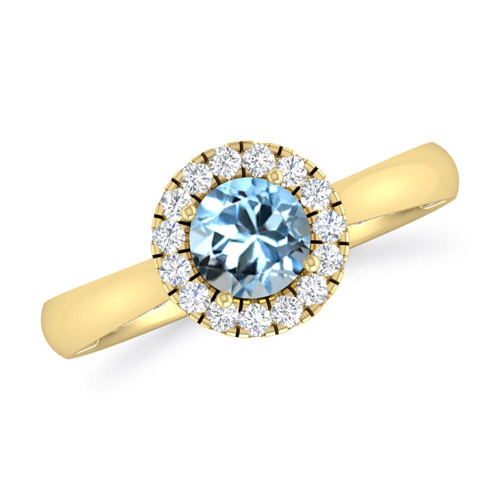 Yellow Gold - Aquamarine