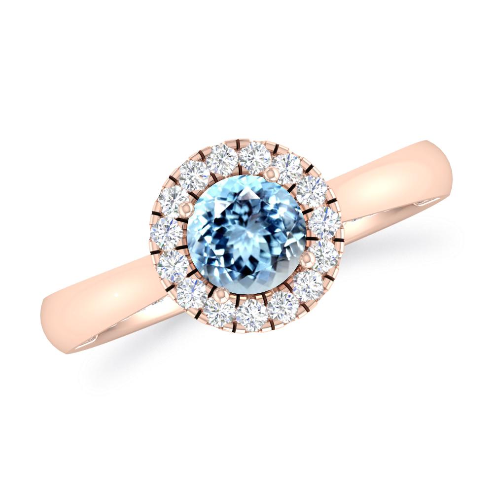 Rose Gold - Aquamarine