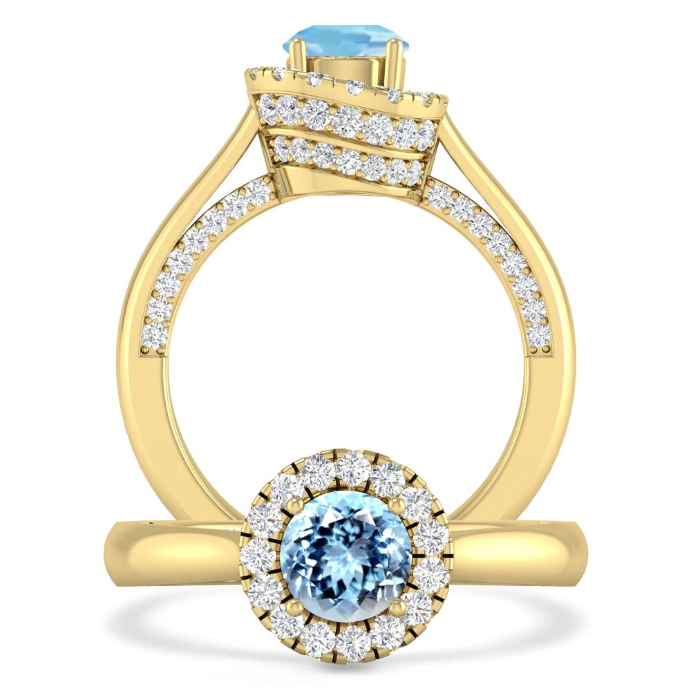 Yellow Gold - Aquamarine