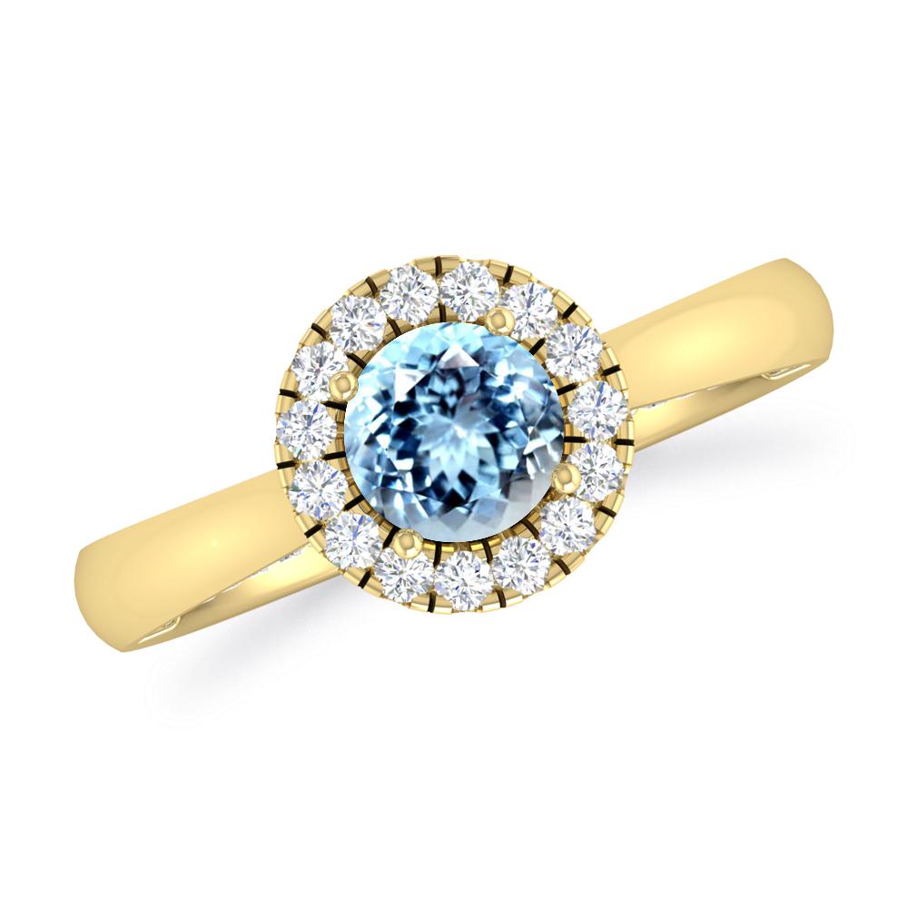 Yellow Gold - Aquamarine