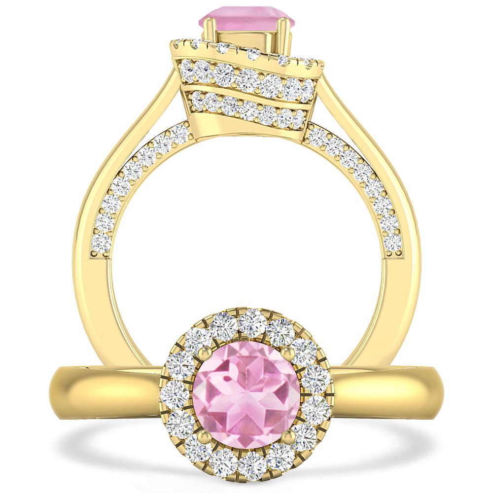 Yellow Gold - Pink Tourmaline