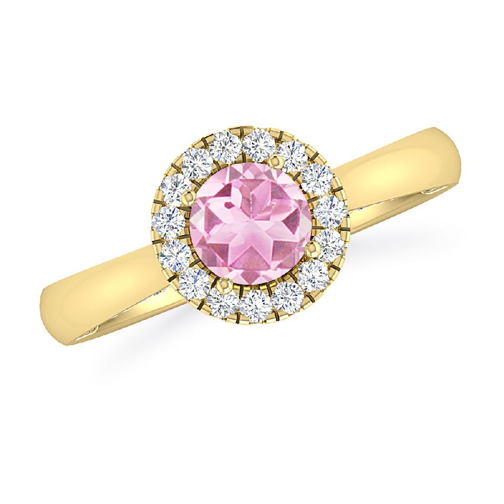 Yellow Gold - Pink Tourmaline