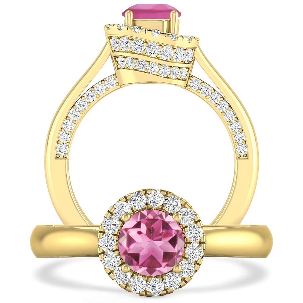 Yellow Gold - Pink Tourmaline