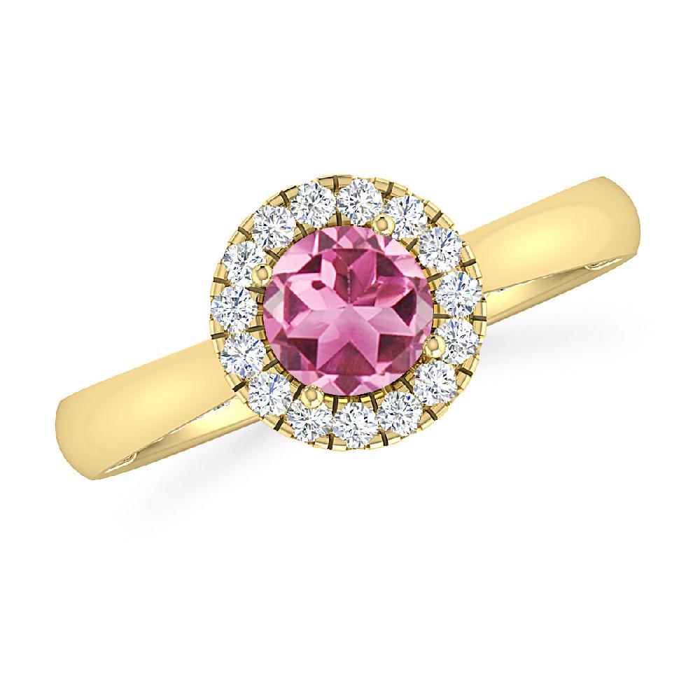 Yellow Gold - Pink Tourmaline