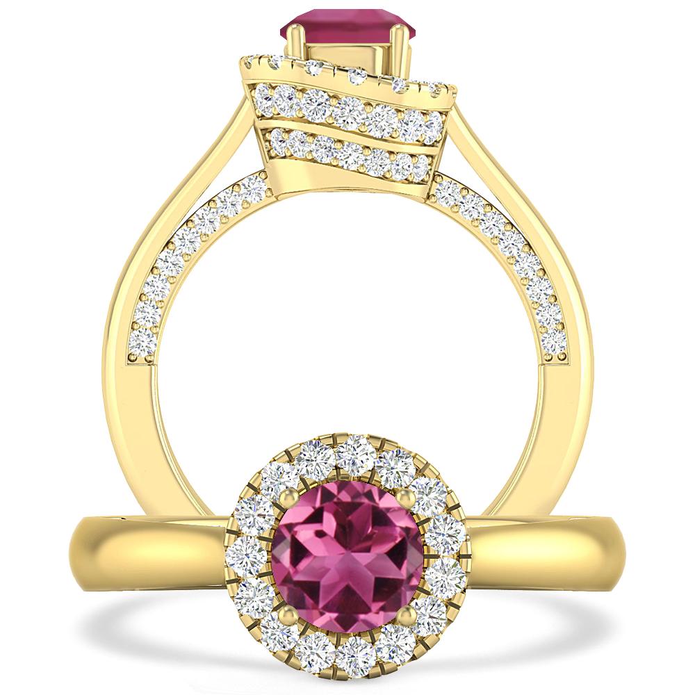 Yellow Gold - Pink Tourmaline