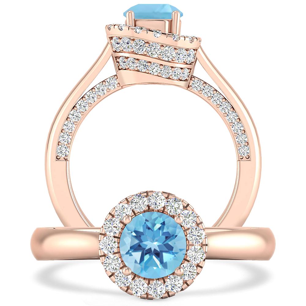 Rose Gold - Blue Topaz