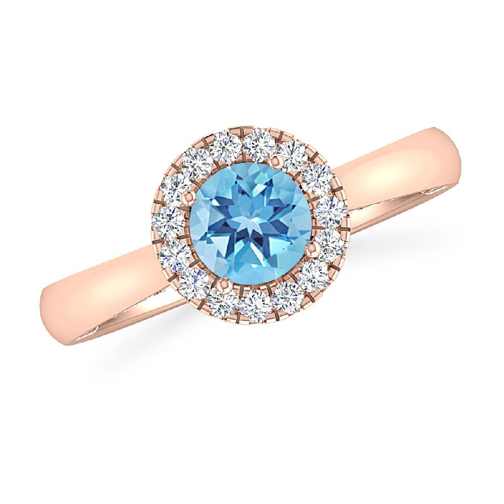 Rose Gold - Blue Topaz