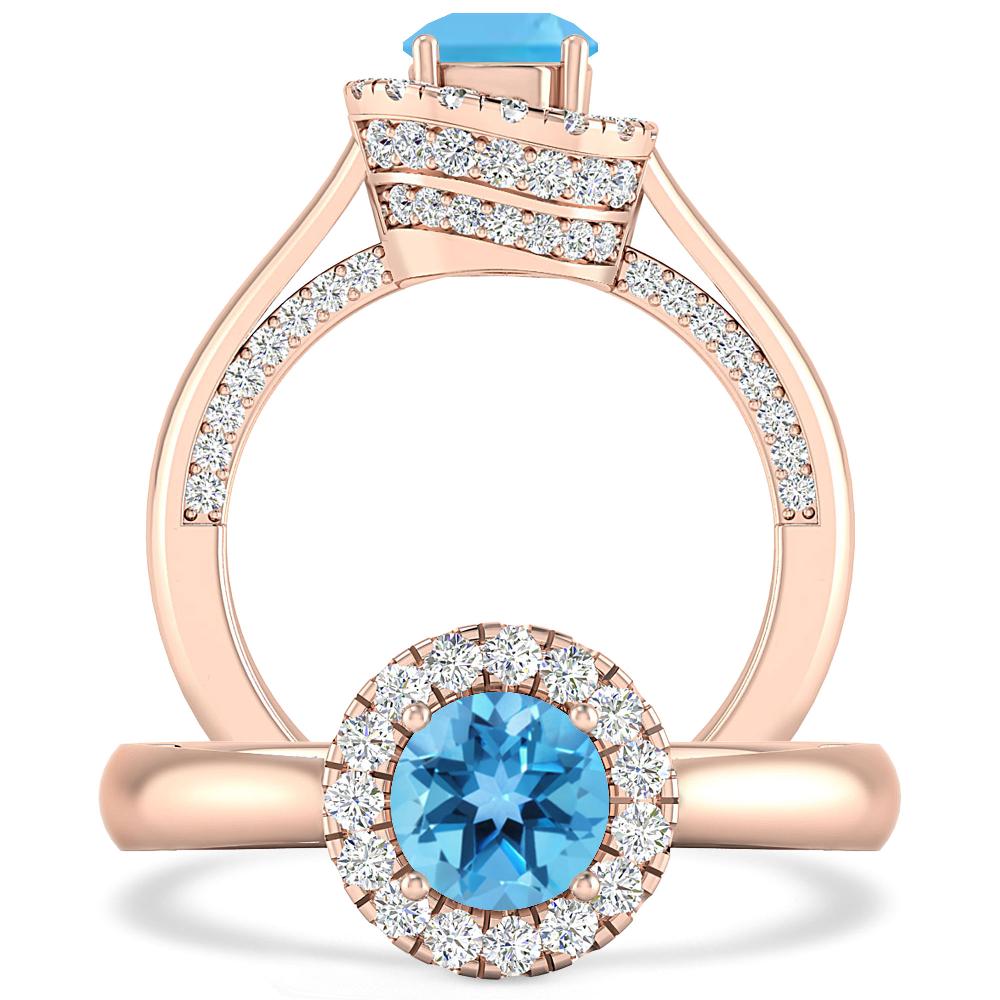 Rose Gold - Blue Topaz