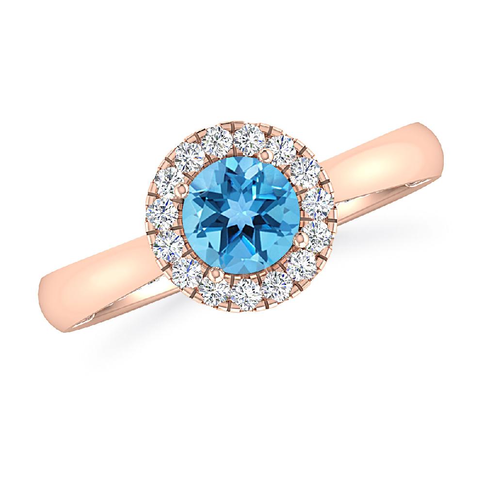 Rose Gold - Blue Topaz