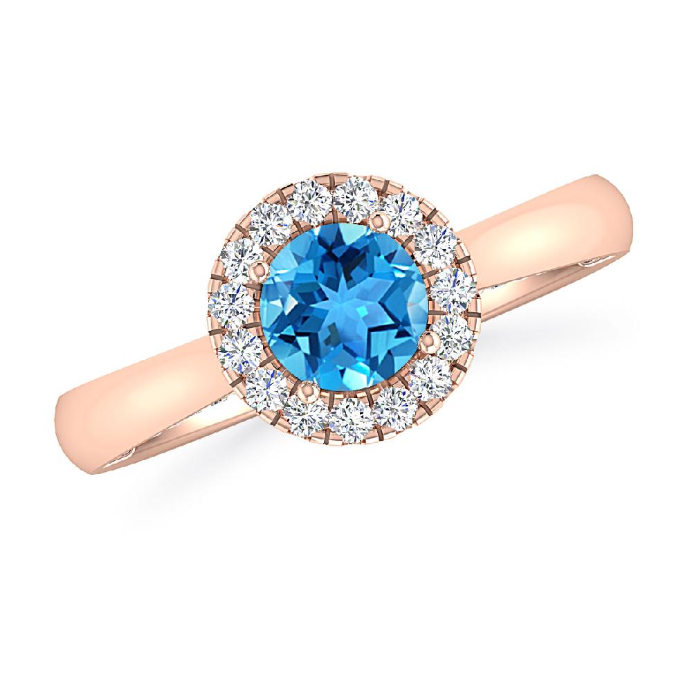 Rose Gold - Blue Topaz