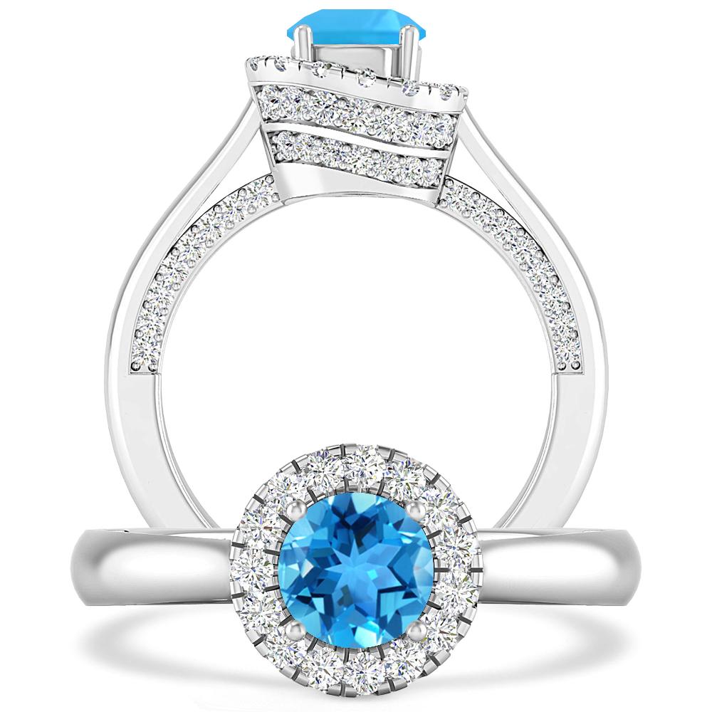 White Gold - Blue Topaz