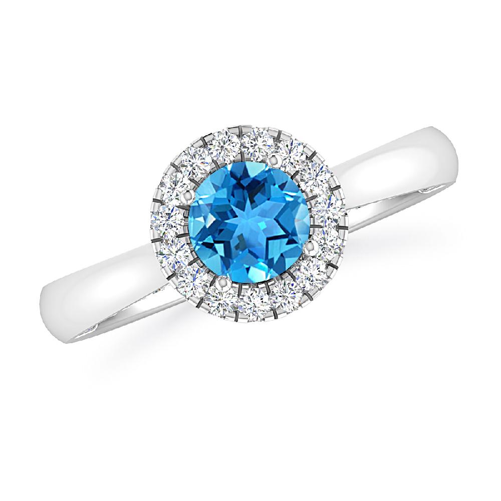 White Gold - Blue Topaz