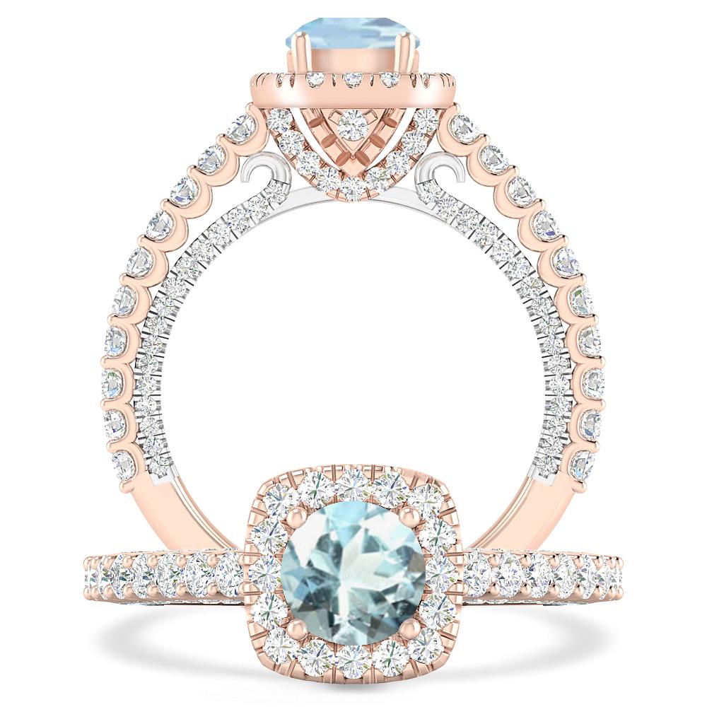 Rose Gold - Aquamarine