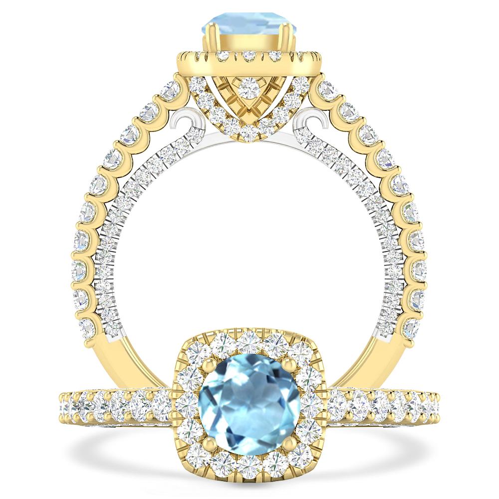 Yellow Gold - Aquamarine