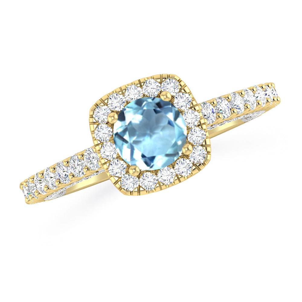 Yellow Gold - Aquamarine