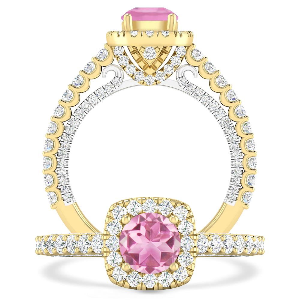 Yellow Gold - Pink Tourmaline